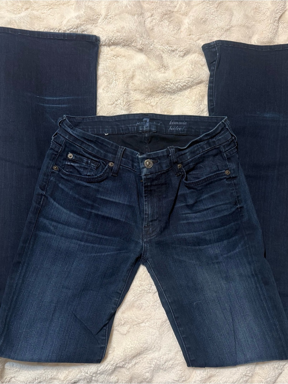 7 For All Mankind Women’s Bootcut Jeans - Dark Blue Wash